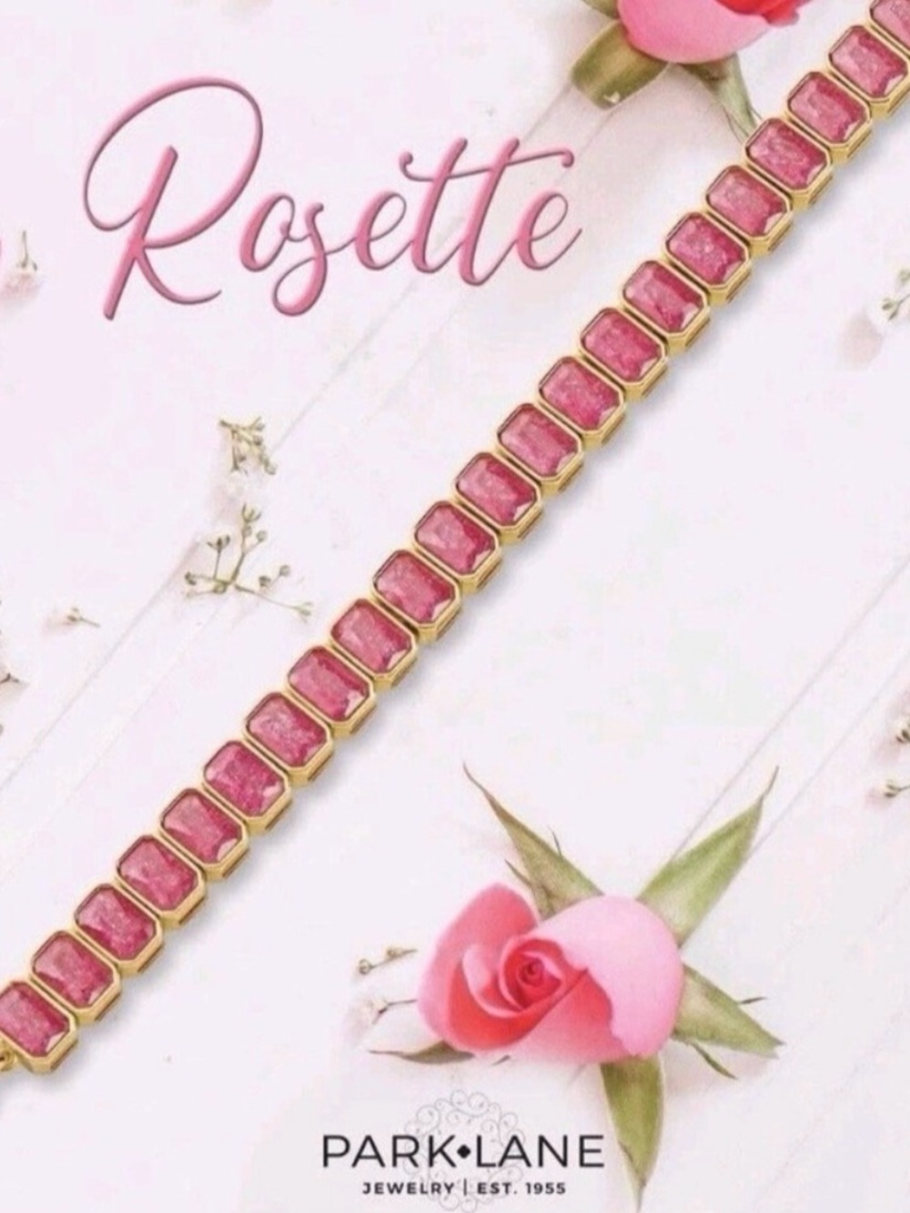 Park Lane Pink and Gold Rosette Bracelet